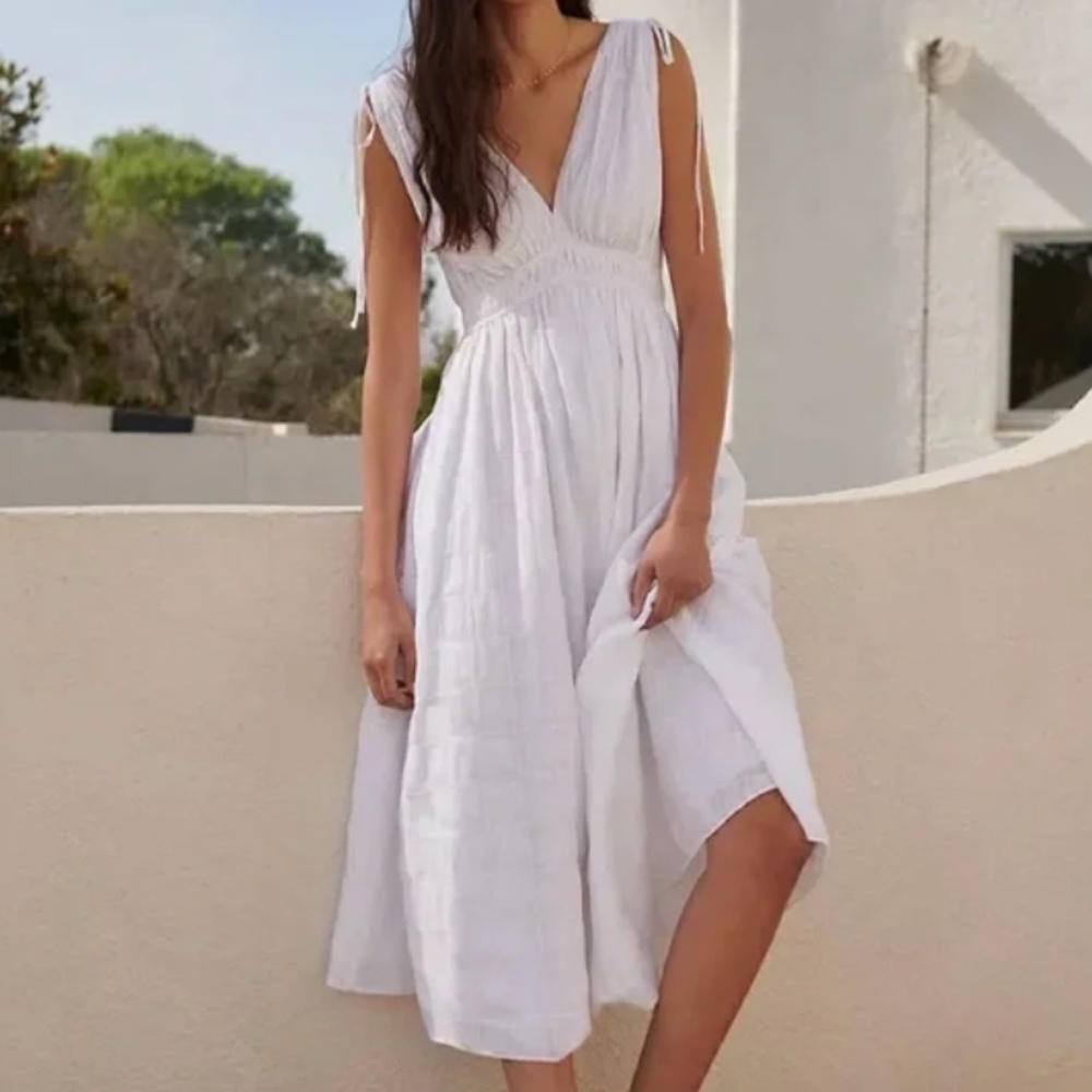 NWT madewell Sophia smocked midi dress